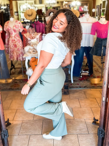 Quincy Wide Leg French Terry Pant - Brazos Avenue Market 