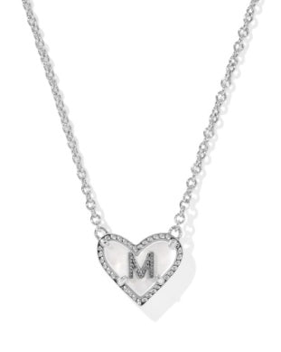 Heart Letter Ivory Mother of Pearl Short Pendant Necklace - Brazos Avenue Market 
