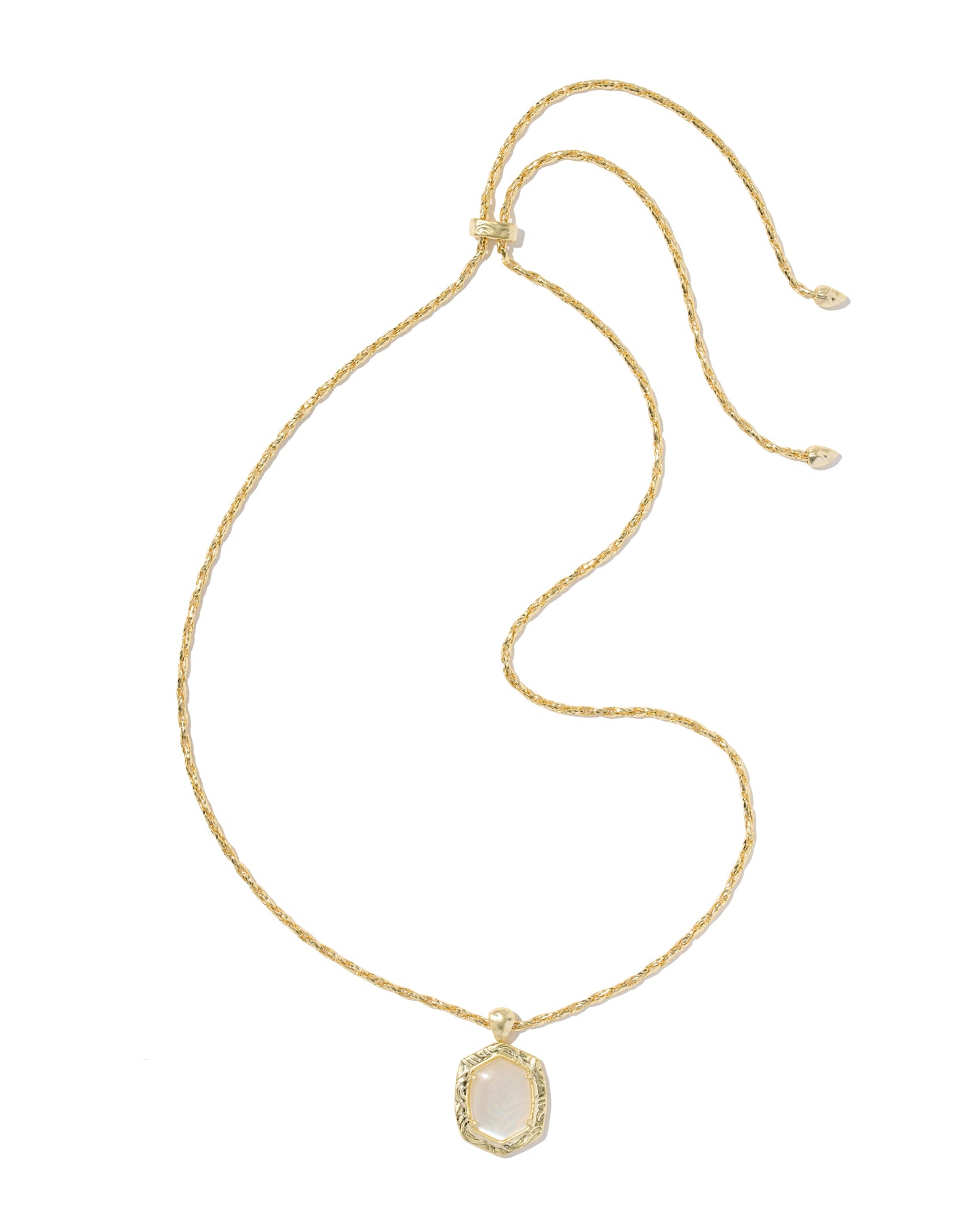 Tiger Striped Daphne Small Long Pendant Necklace