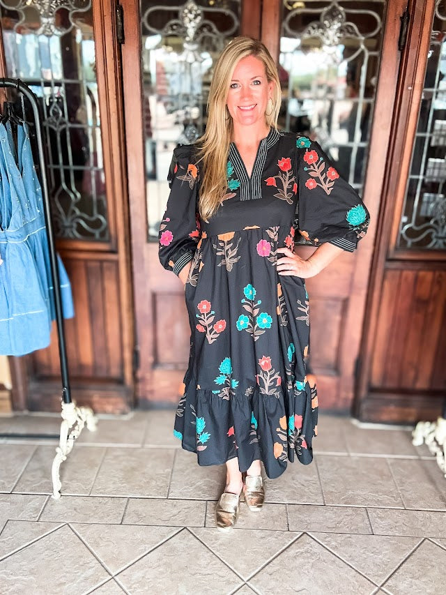 Wildflower Whispers Midi Dress - Brazos Avenue Market 