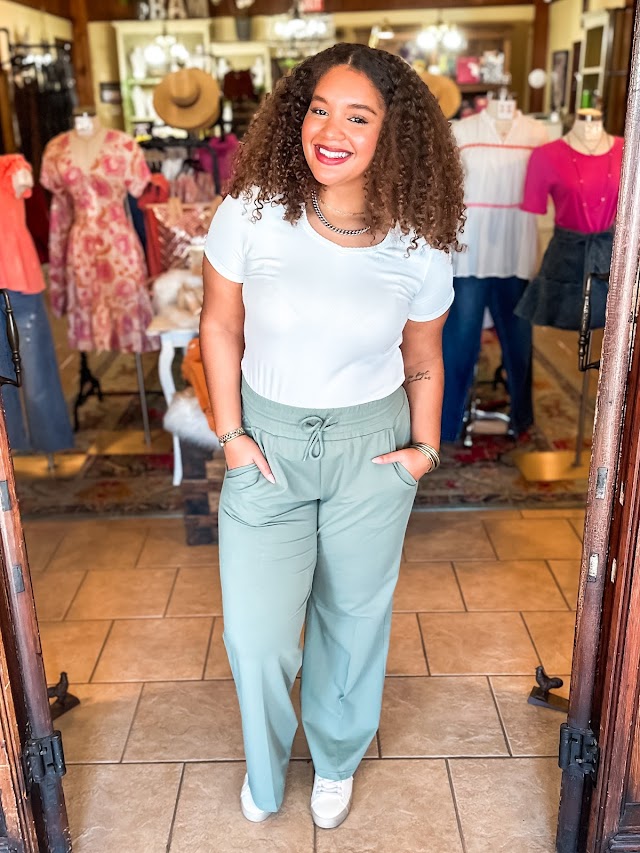Quincy Wide Leg French Terry Pant - Brazos Avenue Market 