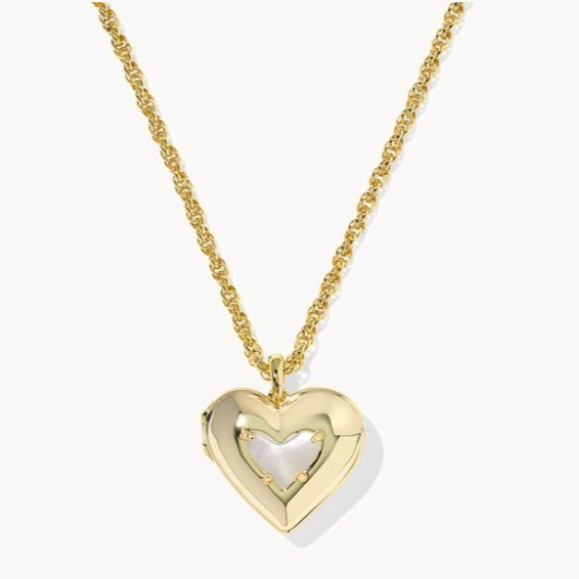 Ari Puffy Heart Locket Short Pendant Necklace - Brazos Avenue Market 