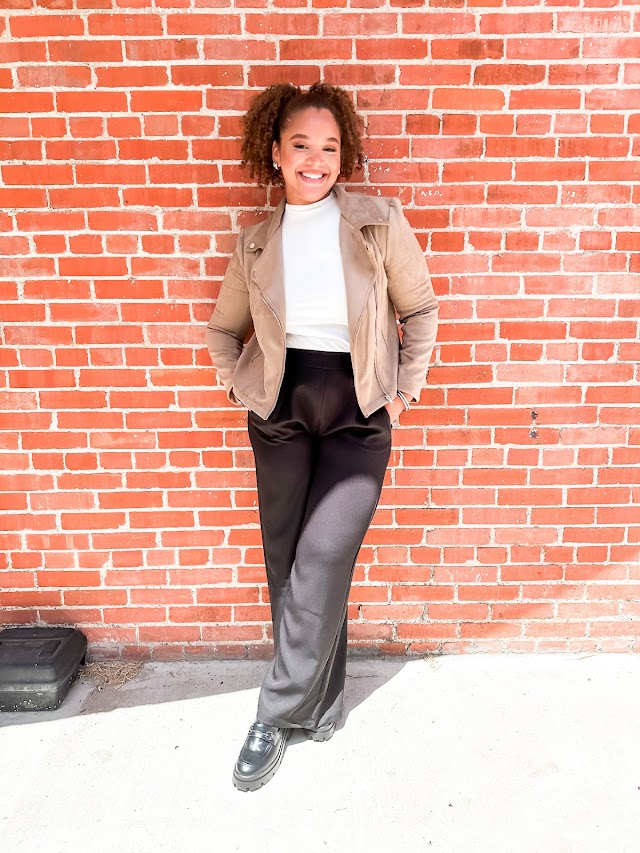 Taupe Suede Moto Jacket