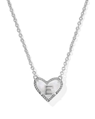 Heart Letter Ivory Mother of Pearl Short Pendant Necklace - Brazos Avenue Market 