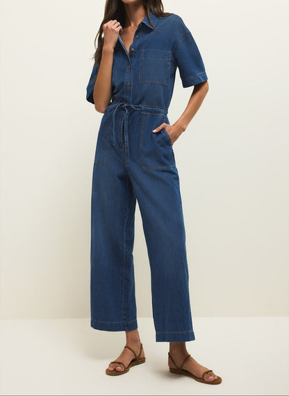 Elsie Denim Jumpsuit - Brazos Avenue Market 
