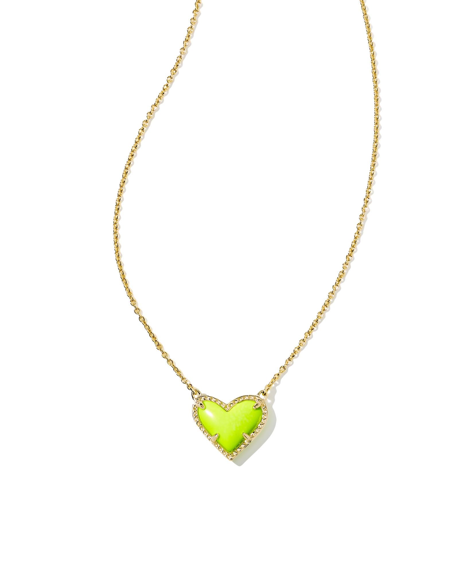 Ari Heart Neon Short Pendant Necklace - Brazos Avenue Market 