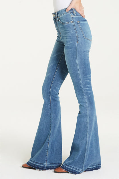 Kara High Rise Super Flare Jeans - Tide