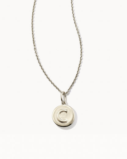 Letter Coin Charm Necklace