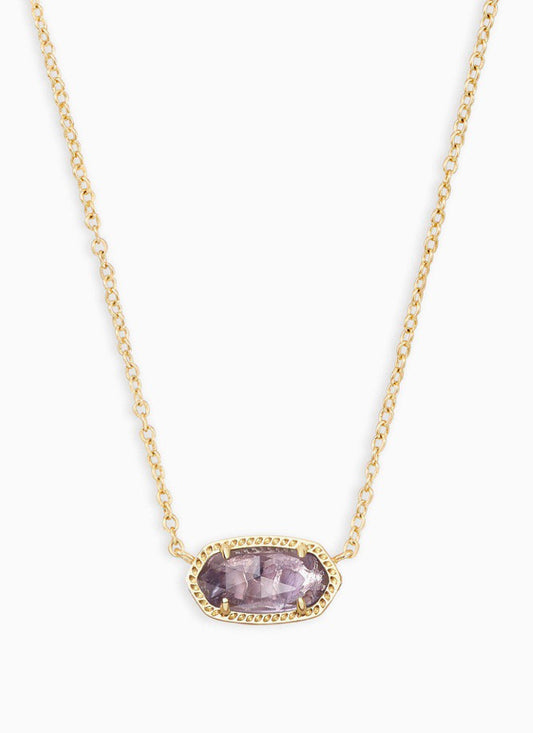 Elisa Gold Necklace-Amethyst - Brazos Avenue Market 