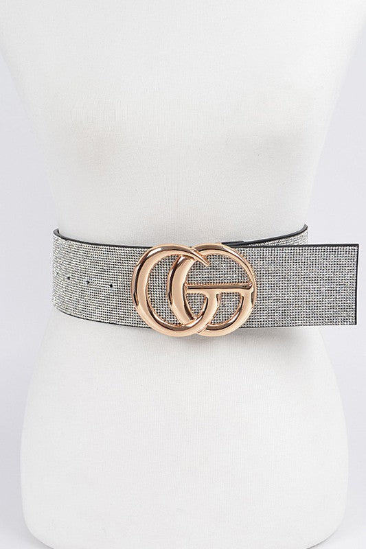 Rhinestone Thick Belt - Brazos Avenue Market 