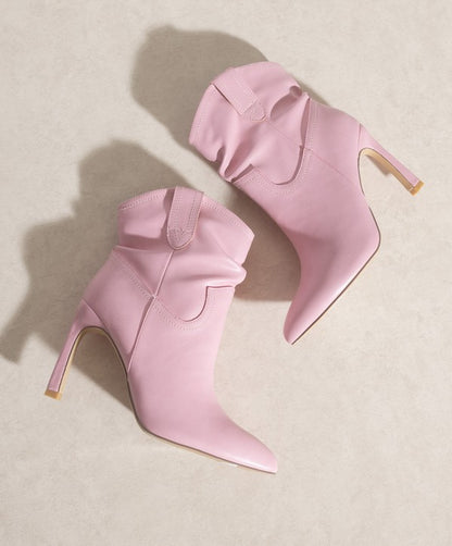 Kate Slim Heel Booties - Pink