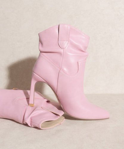 Kate Slim Heel Booties - Pink