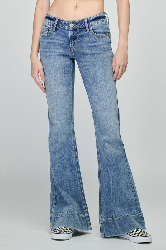 Low Rise Super Flare Jeans - Brazos Avenue Market 