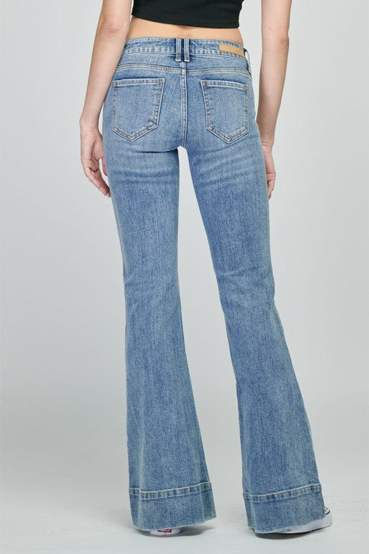 Low Rise Super Flare Jeans - Brazos Avenue Market 