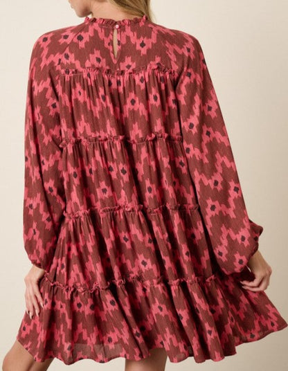 Ruby Ikat Print Mini Dress