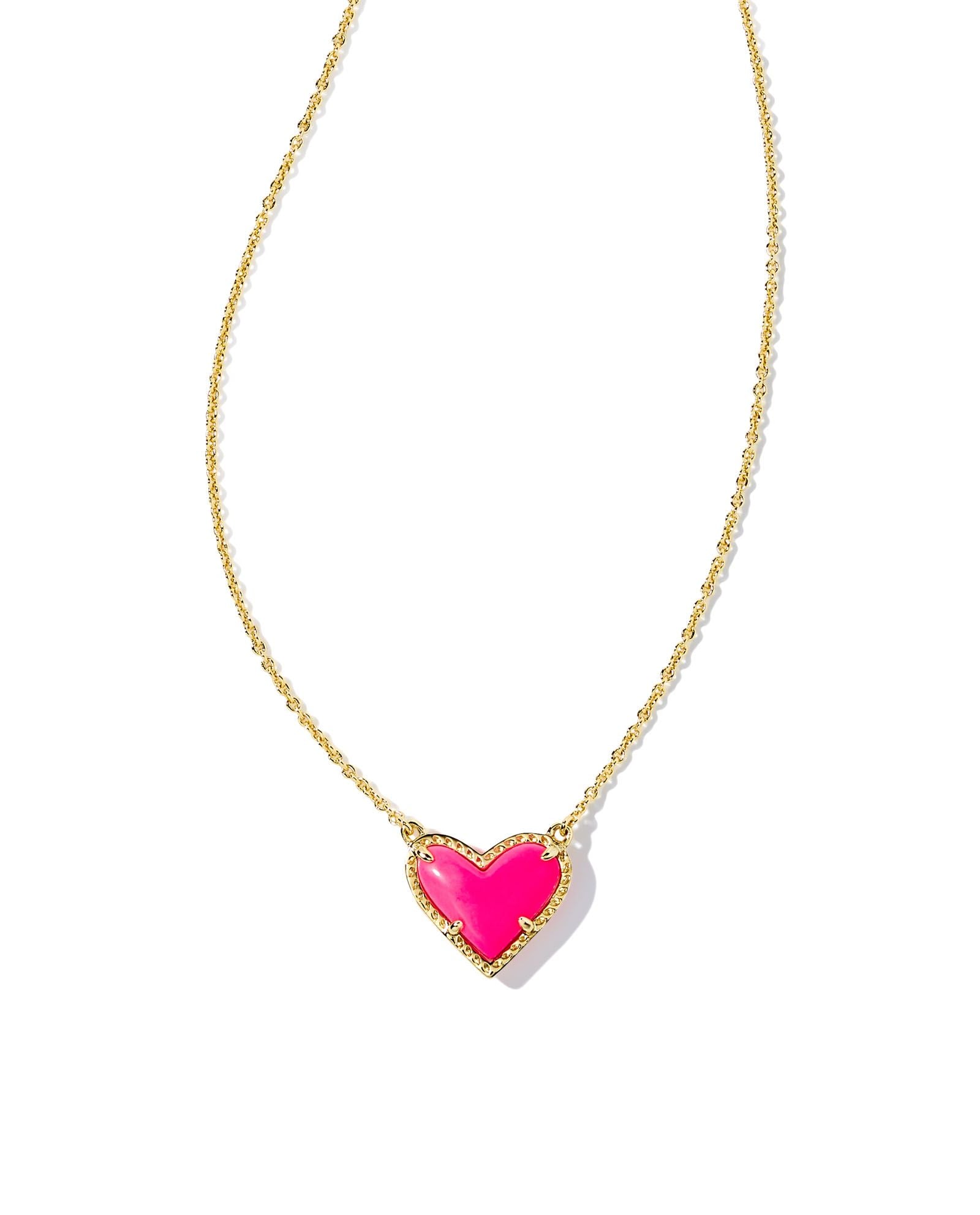 Ari Heart Neon Short Pendant Necklace - Brazos Avenue Market 