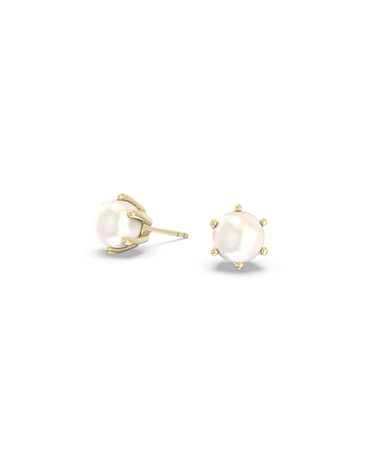 Ashton Gold Pearl Stud Earrings - Brazos Avenue Market 