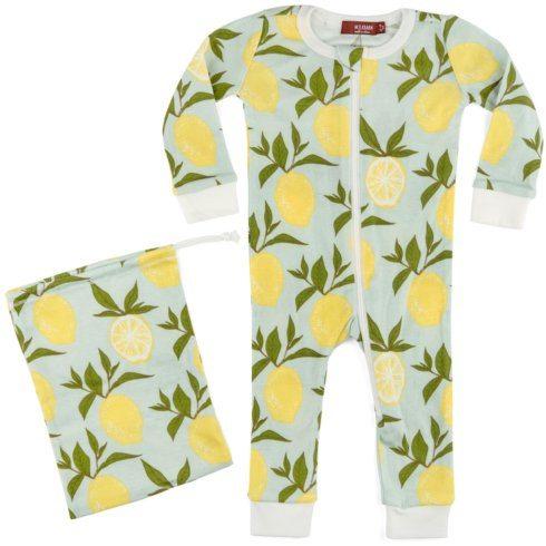 Milkbarn Lemon Zipper Pajamas - Brazos Avenue Market 