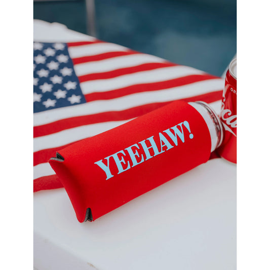 Yeehaw Red + Blue Drink Sleeve - Brazos Avenue Market 