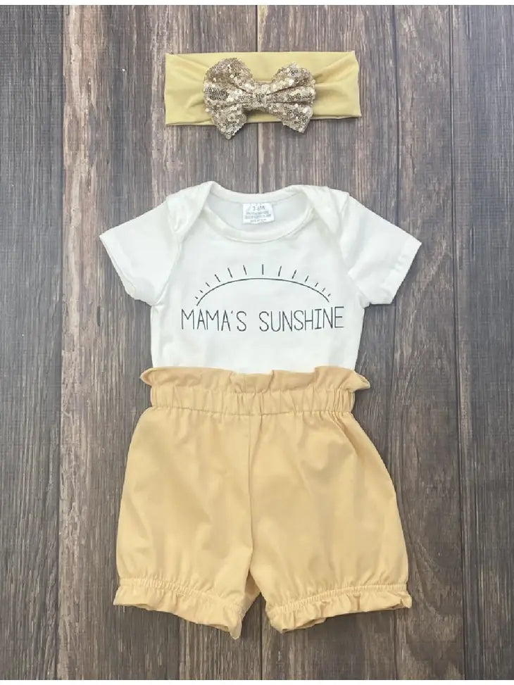 Mama's Sunshine Onesie & Short Set - Brazos Avenue Market 
