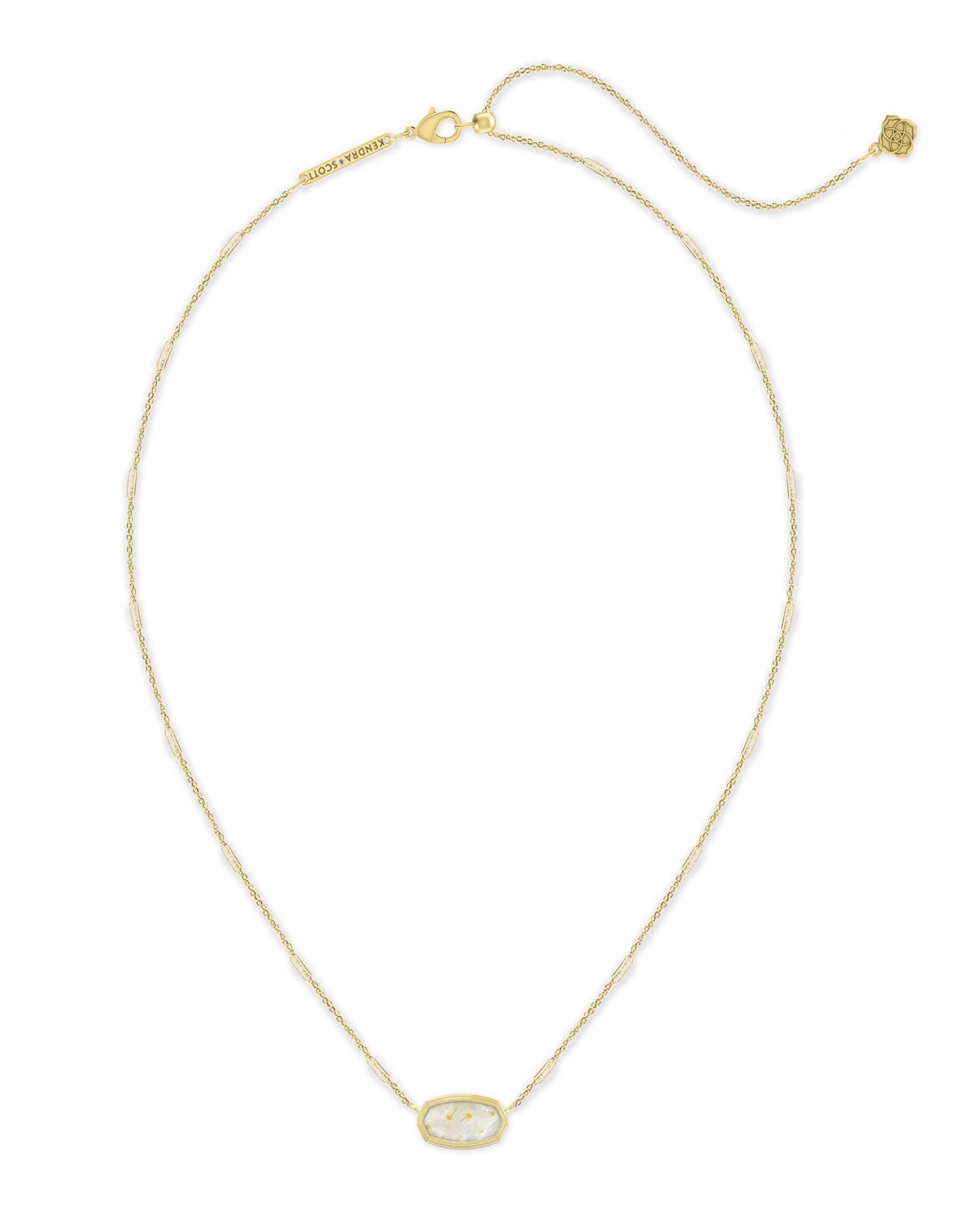 Framed Elisa Gold Short Pendant Necklace