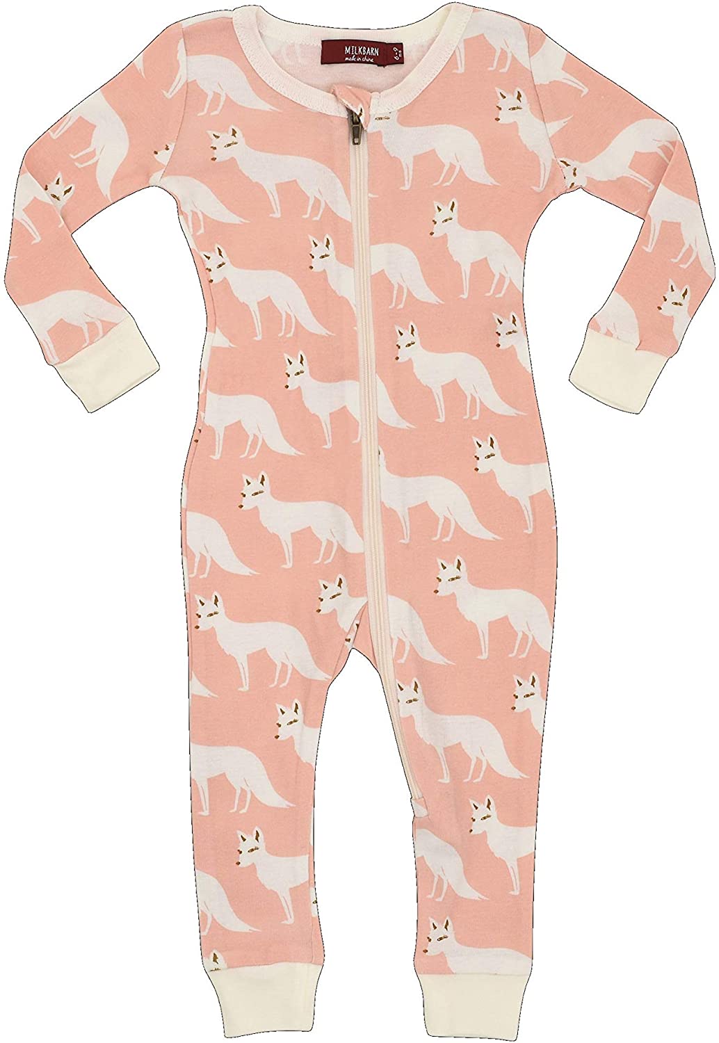 Milkbarn Pink Fox Zipper Pajamas - Brazos Avenue Market 