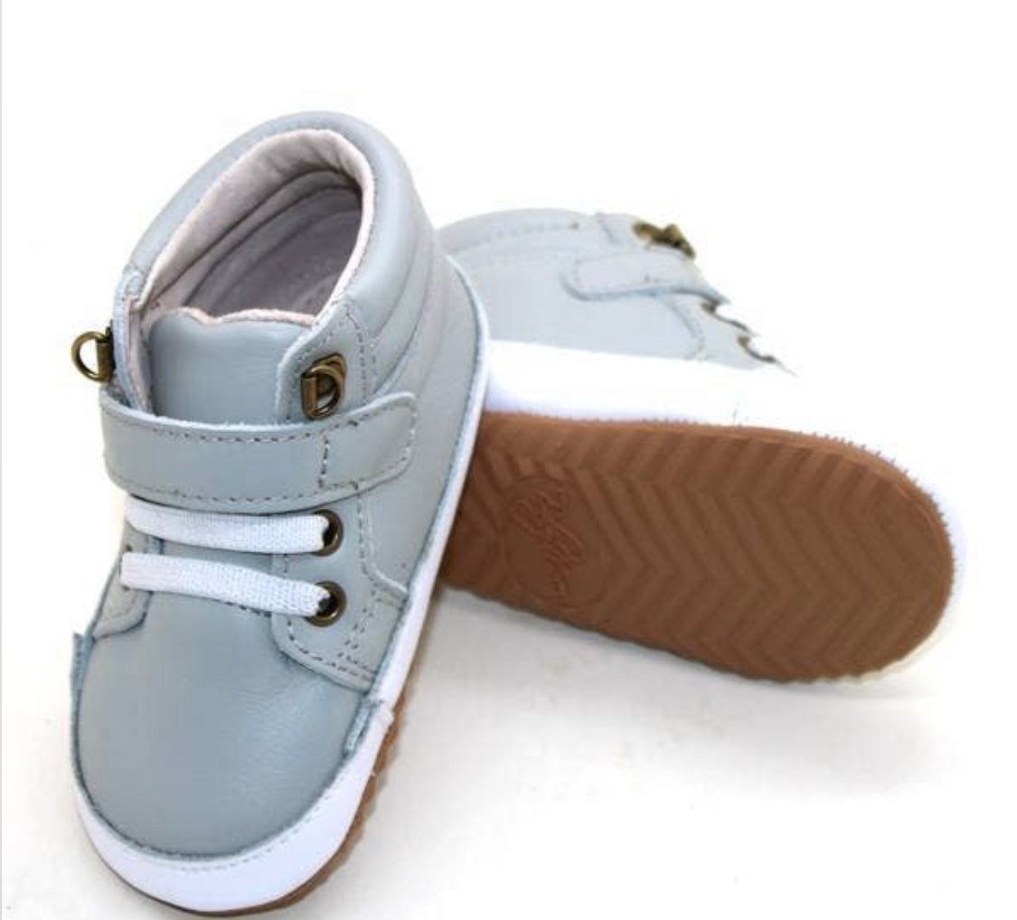Leather High Top Baby and Toddler Sneakers - Brazos Avenue Market 
