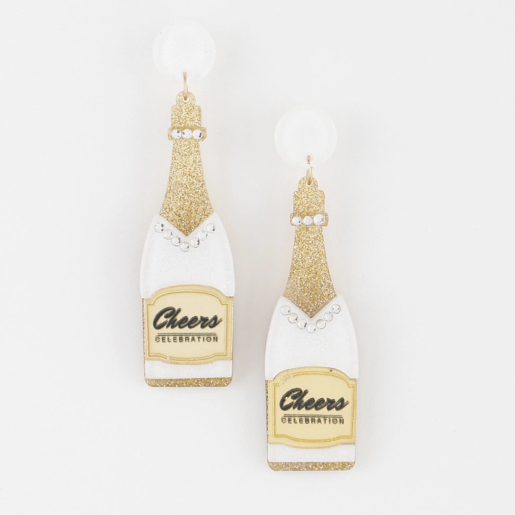 Cheers Champagne Earrings - Brazos Avenue Market 