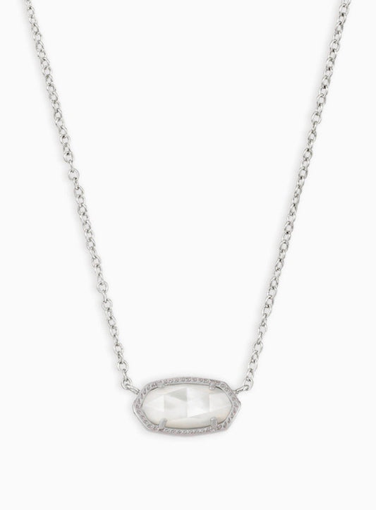 Elisa Silver Necklace-Ivory Mother of Pearl - Brazos Avenue Market 