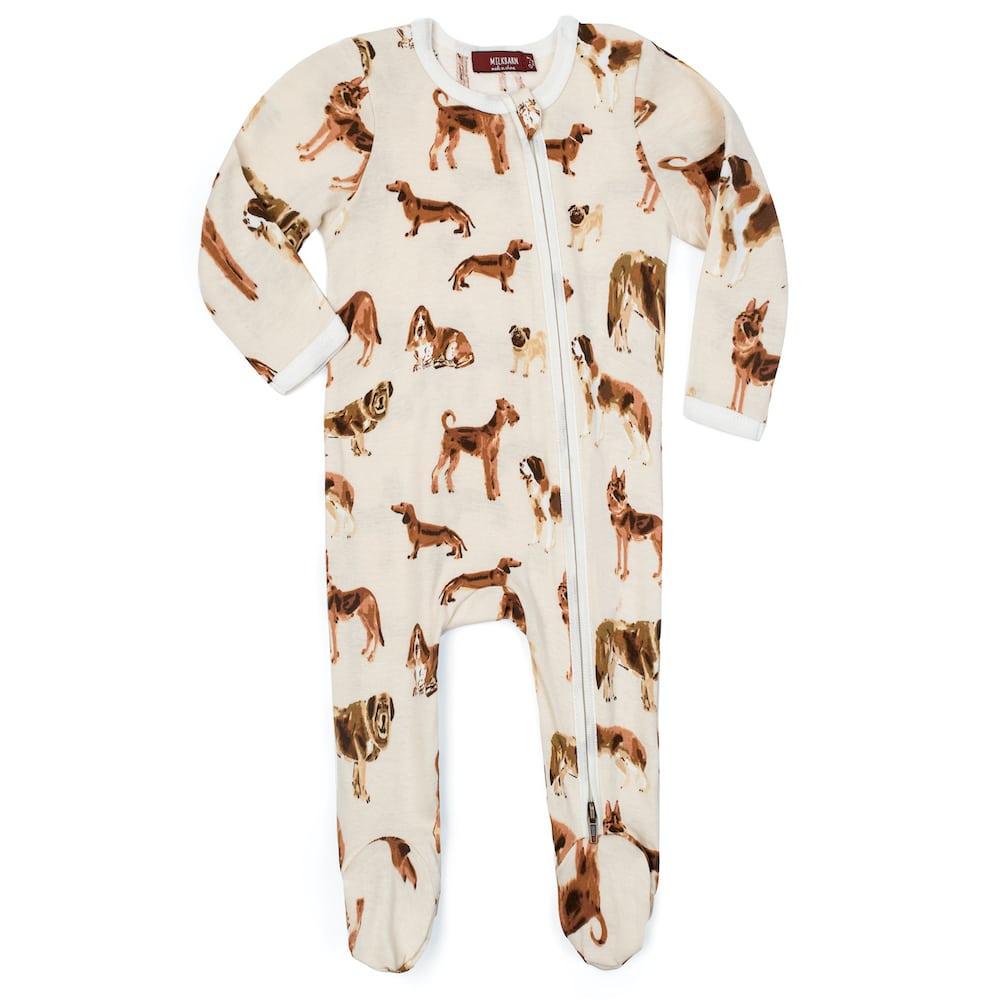 Natural Dog Organic Cotton Zipper Footed Romper