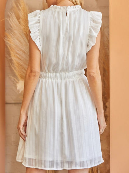 Ivory Dress With Ruffle Sleeves