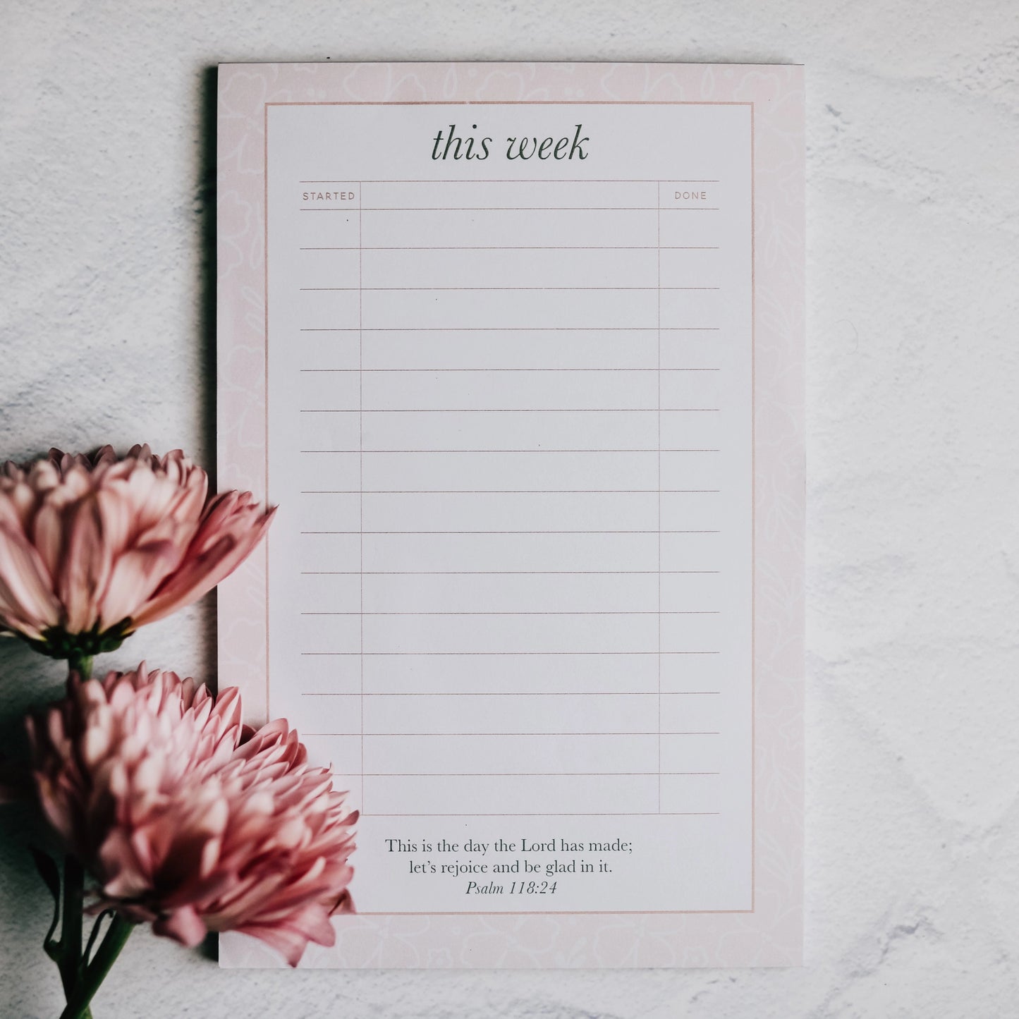 To Do Notepad - Blush Floral