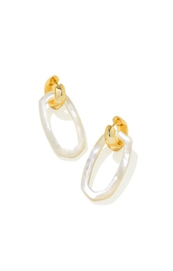 Danielle Link Earrings - Gold Ivory Mother of Pearl