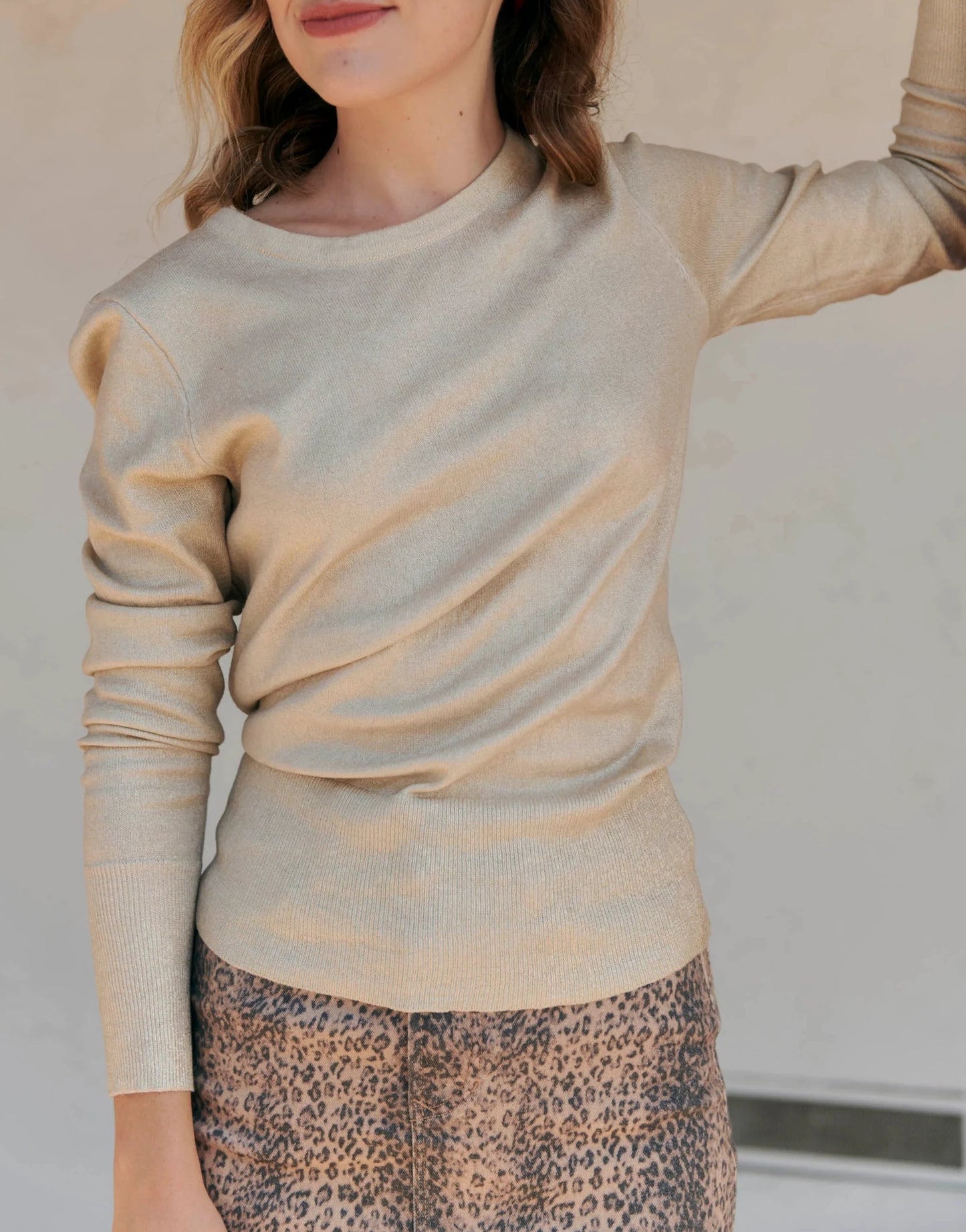 Greta Gold Foil Sweater