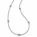 Meridian 2 Tone Long Necklace - Silver-Gold - Brazos Avenue Market 