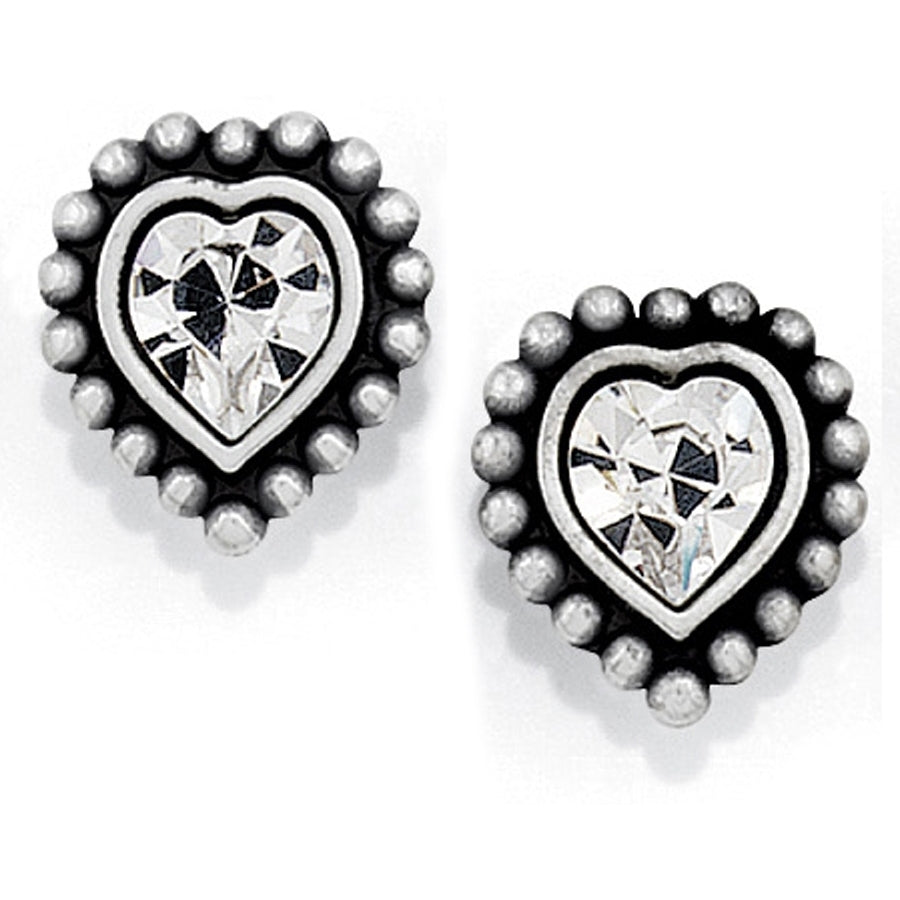 Shimmer Heart Mini Post Earrings - Brazos Avenue Market 
