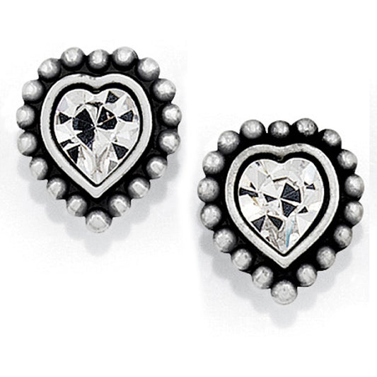 Shimmer Heart Mini Post Earrings - Brazos Avenue Market 