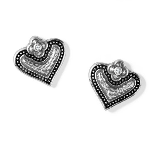 Luna Heart Mini Post Earrings - Brazos Avenue Market 