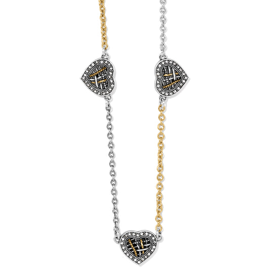 Neptune's Rings Woven Heart Station Necklace - Brazos Avenue Market 