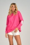 Pink Sweater with Rhinestone Heart Sleeves