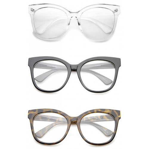 Women's Oversized Clear Lense Glasses - Brazos Avenue Market 
